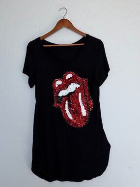 Rolling Stones High Low Sequins Dress